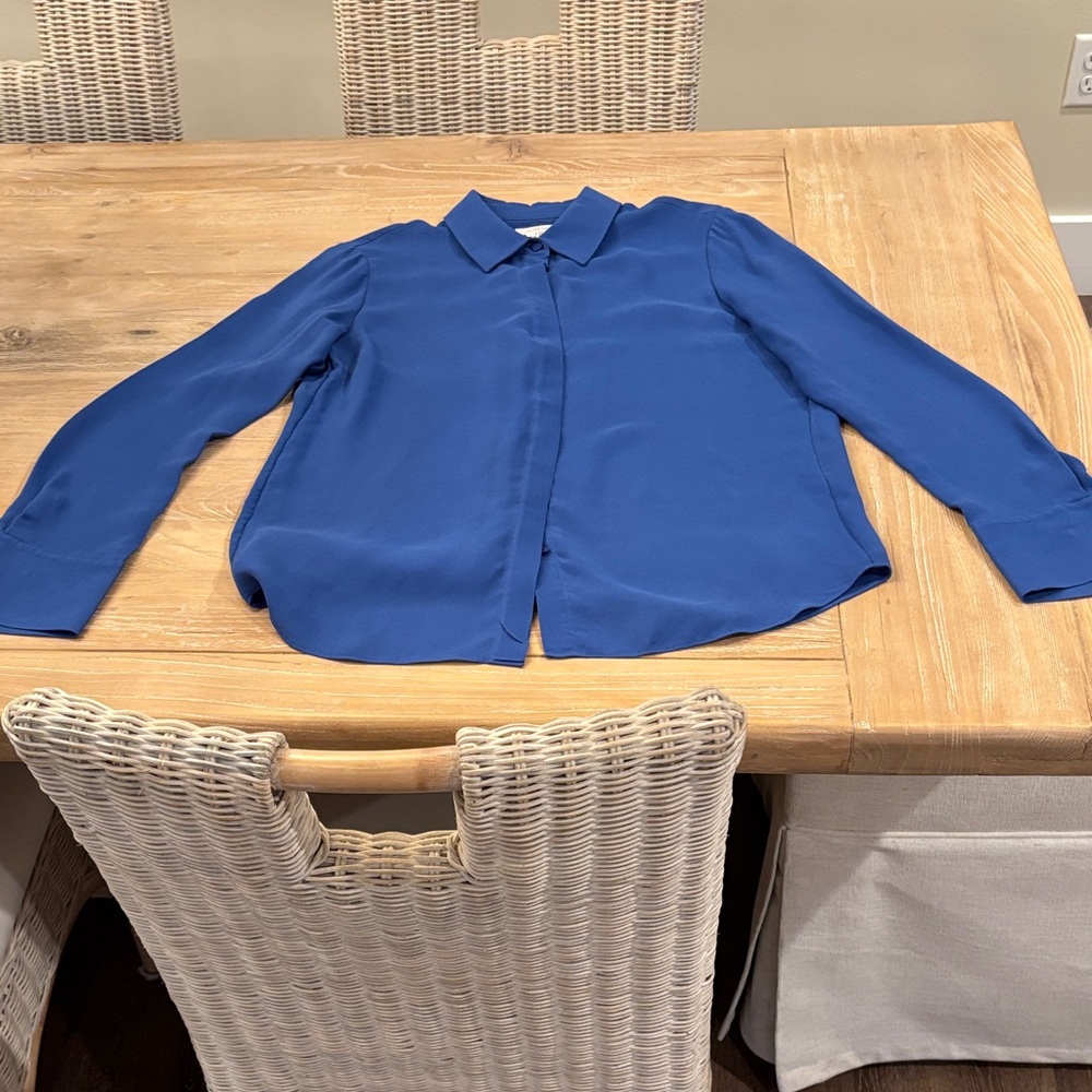 Lafayette 148 New York Royal Blue Button Down Shirt